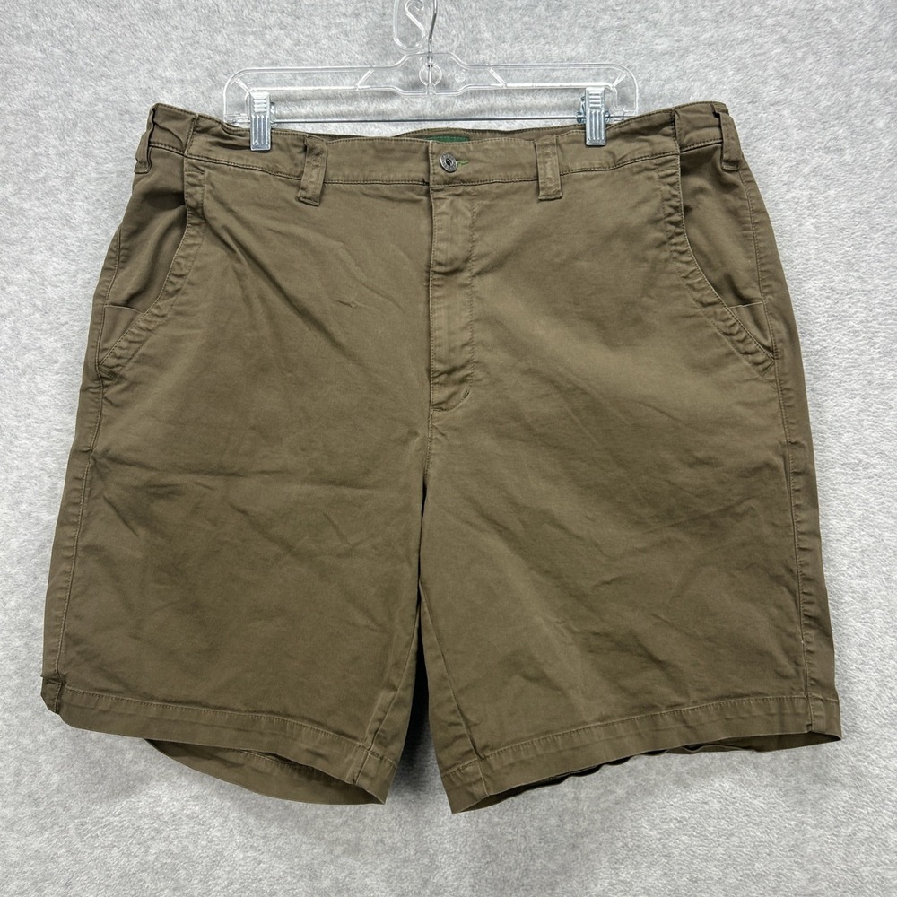 Orvis Shorts Mens 40 Dark Brown‎ Khaki Chino Stretch Elastic Waist Casual Hiking